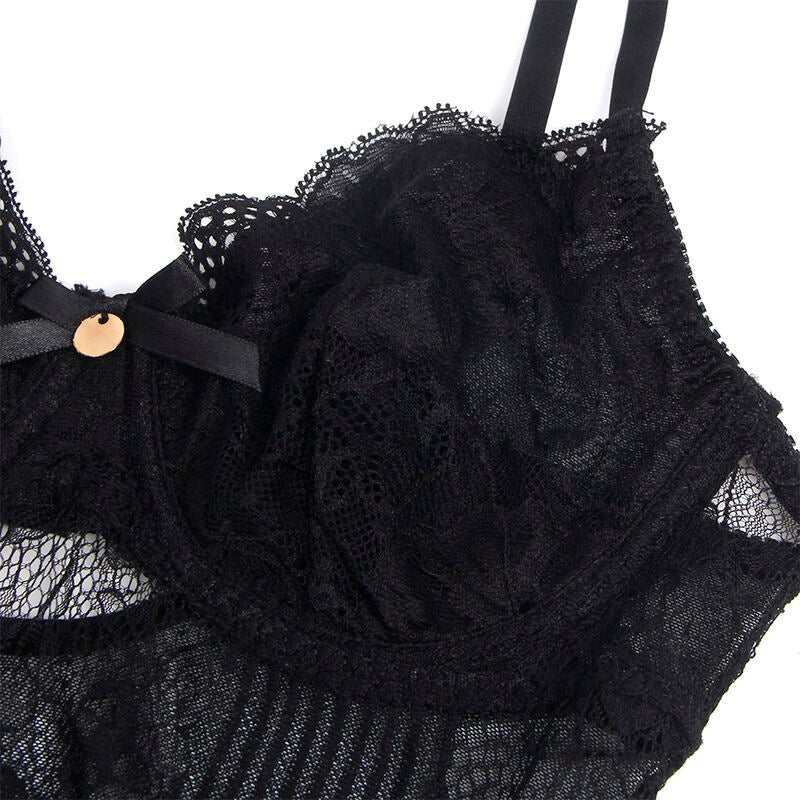 SUBBLIME - 955625 LACE BODYSUIT WITH BOTTOM CLOSURE BLACK L/XL - Toys "n" Us