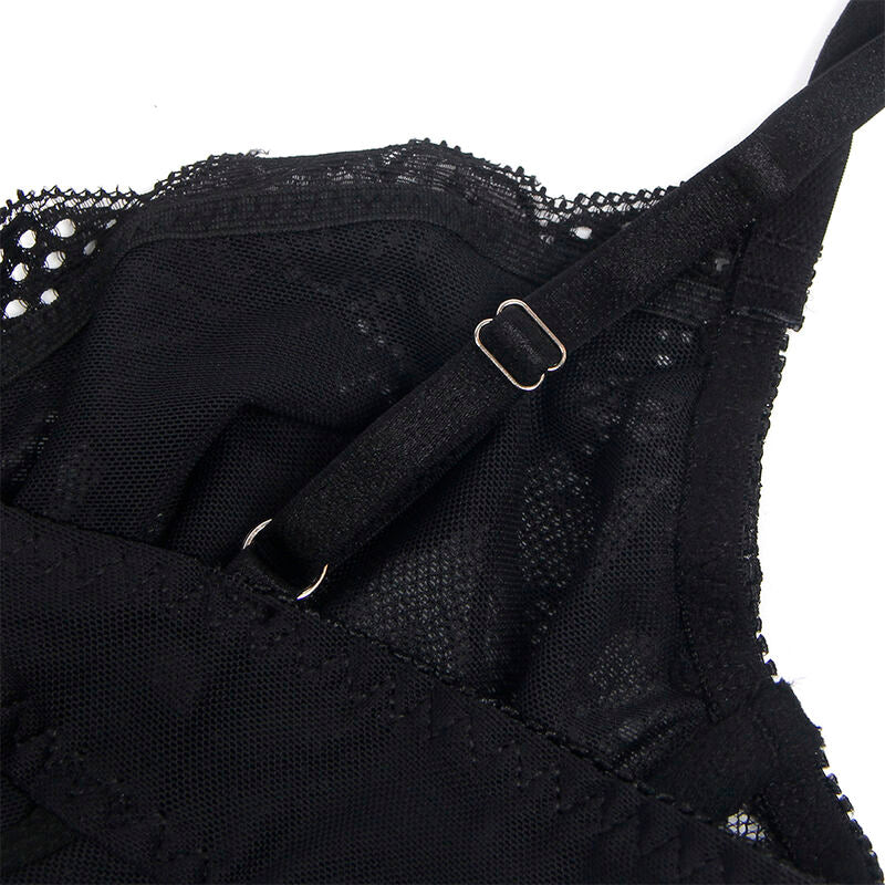 SUBBLIME - 955625 LACE BODYSUIT WITH BOTTOM CLOSURE BLACK L/XL - Toys "n" Us