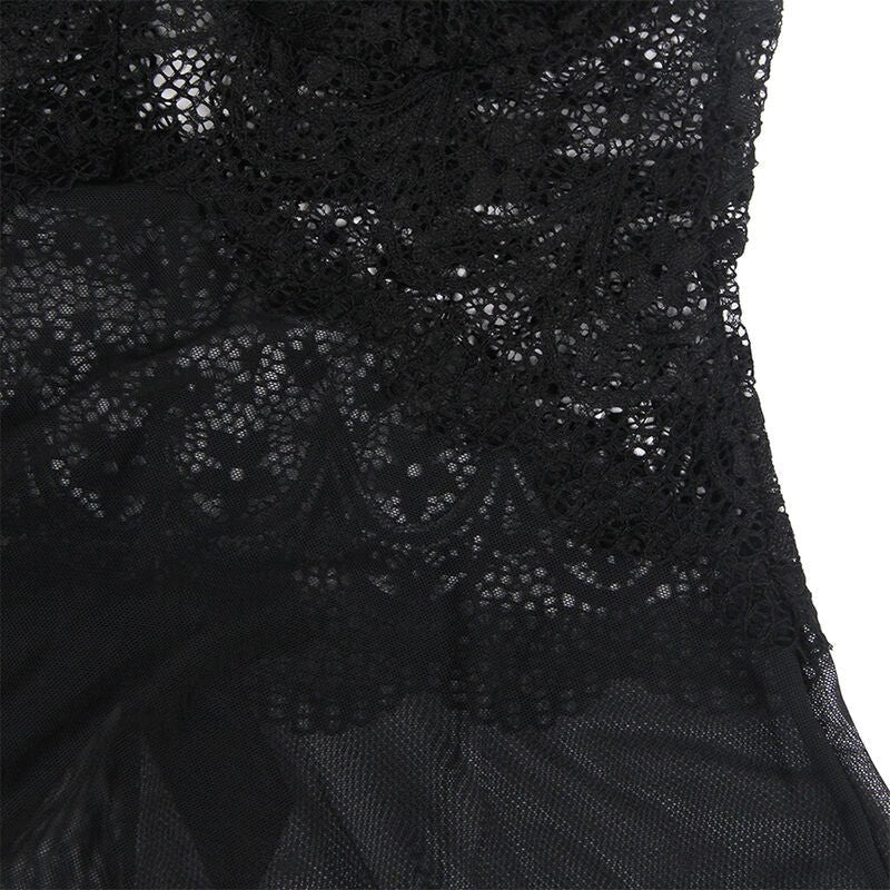 SUBBLIME - BABYDOLL TULLE FABRIC WITH LACE AND FLOWER DETAIL BLACK L/XL - Toys "n" Us