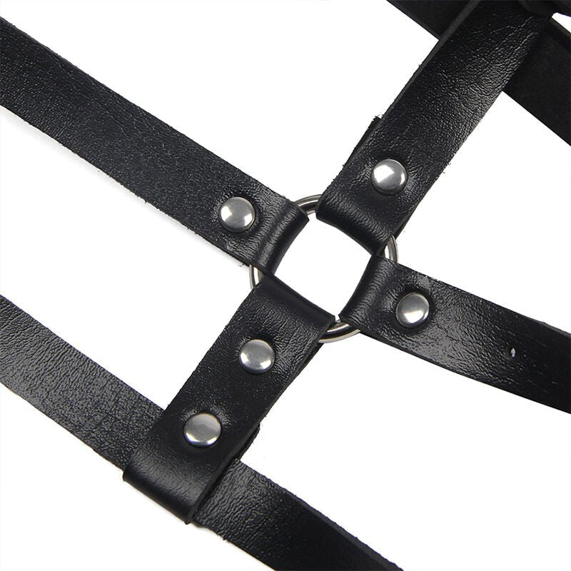 SUBBLIME - LEATHER RING CHEST HARNESS BLACK ONE SIZE - Toys "n" Us