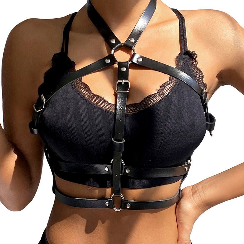 SUBBLIME - LEATHER RING CHEST HARNESS BLACK ONE SIZE - Toys "n" Us