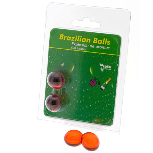 TALOKA - 2 BRAZILIAN BALLS STRAWBERRIES & CHAMPAGNE INTIMATE GEL - Toys "n" Us
