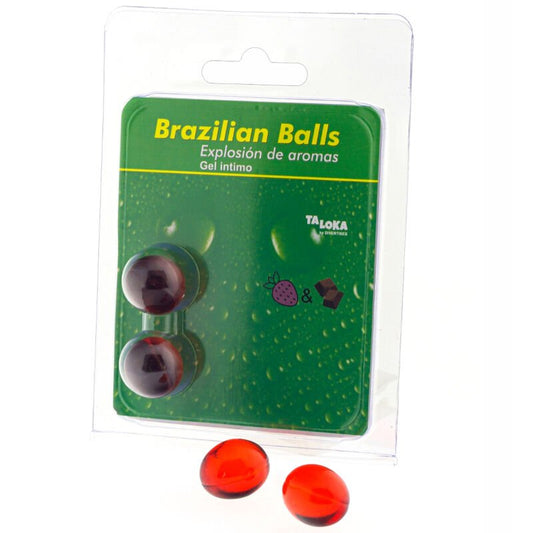 TALOKA - 2 BRAZILIAN BALLS STRAWBERRY & CHOCOLATE INTIMATE GEL - Toys "n" Us